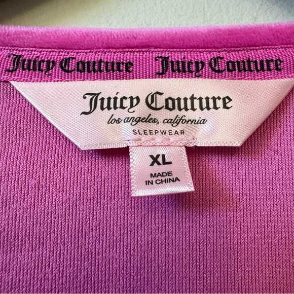Juicy couture sleepwear velour soft pullover pink stuffed logo top - Picture 4 of 4